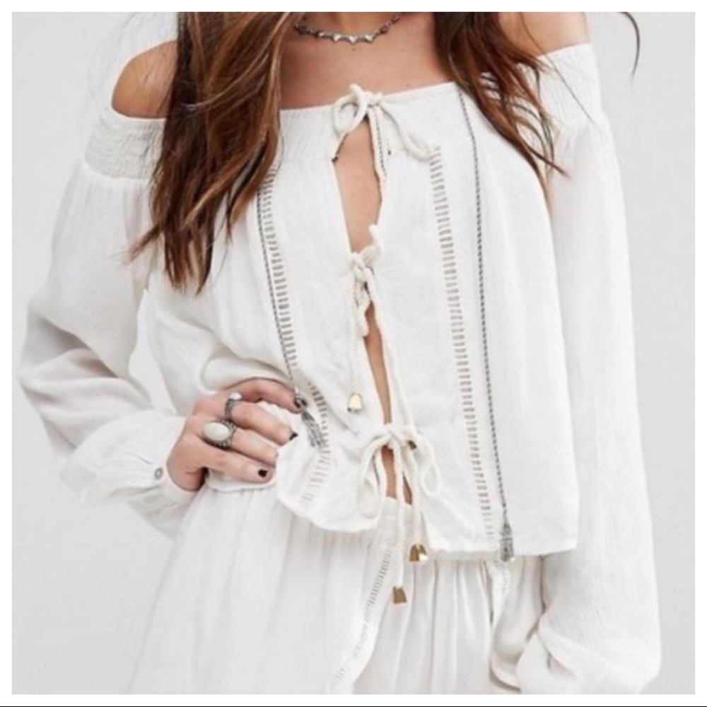 NWT Lovers + Friends crop top rope ties